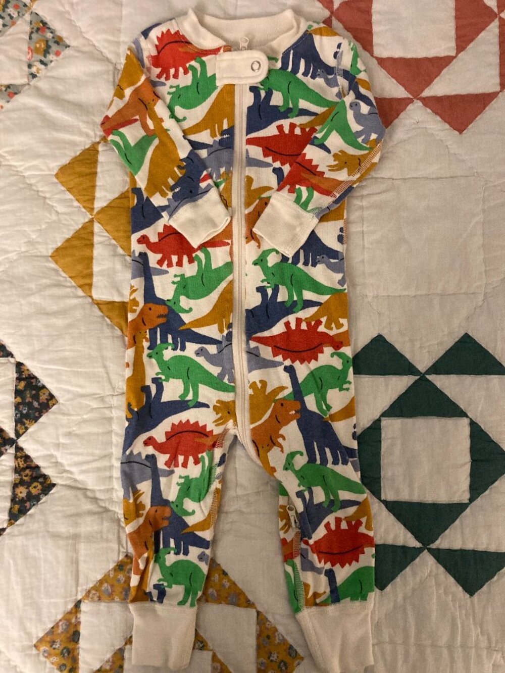 Hanna Andersson Dinosaur Pajama Romper (12-18 Months)